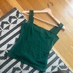 Beautiful emerald green ribbed square neck tank from Reformation, sz S